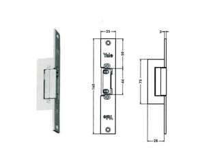 INCONTRO ELETTRICO SIMMETRICO REVERSIBILE CON FERMO 67F0  cm.16 acciaio finitura grigio (Y67F0504)    YALE