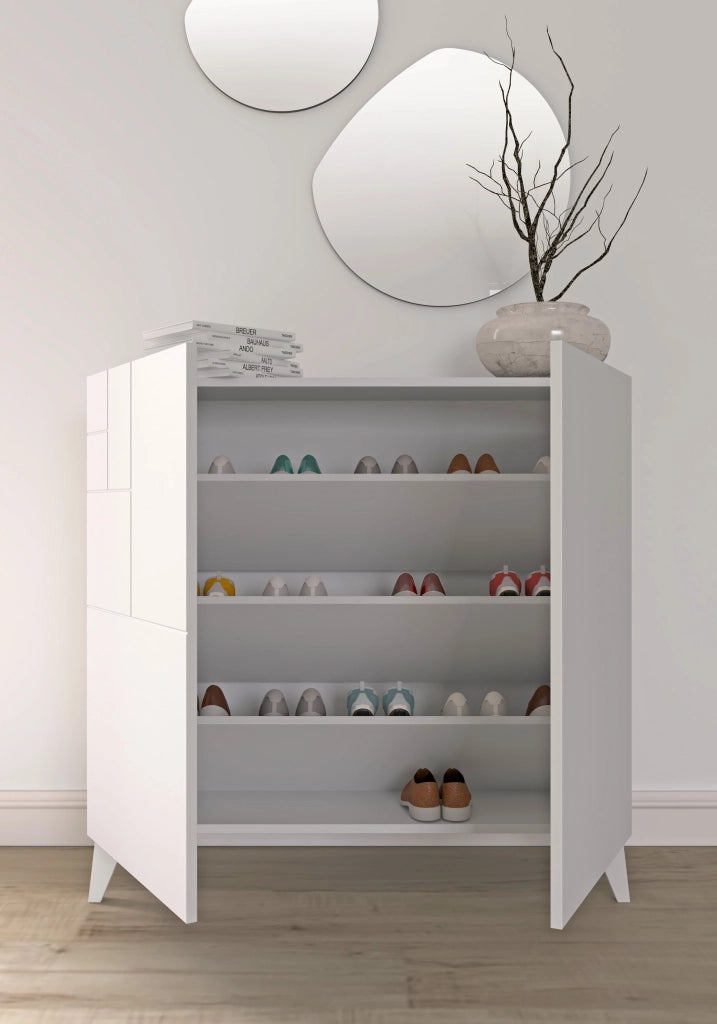 Scarpiera Herdasa effetto bianco venature 87x90x27