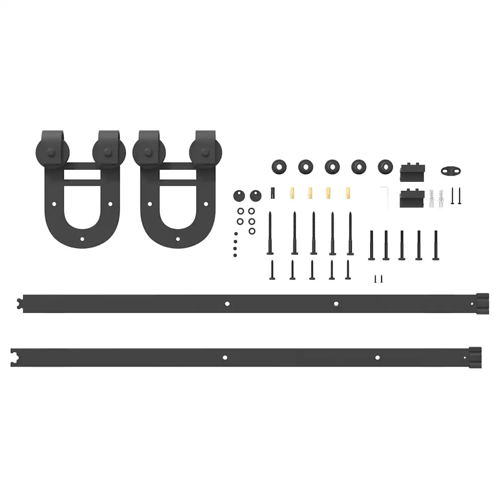 vidaXL Kit di Binari per Porte Scorrevoli 200 cm Acciaio Nero
