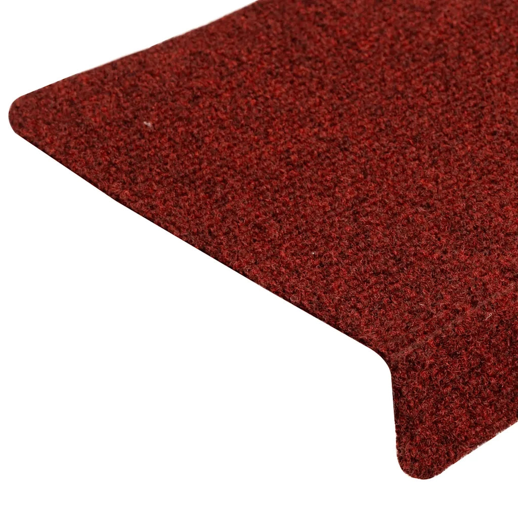 Tappetini per scale autoadesivi 30 pz 65x21x4 cm Bordeaux Rosso Bordo rettangolare 3365695