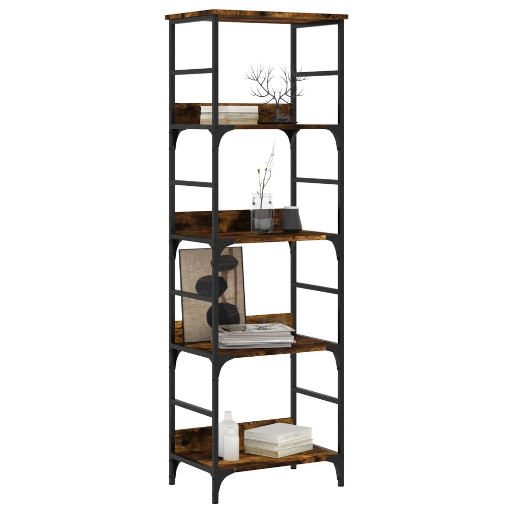 Libreria Rovere Fumo 50x33x153 cm in Legno Multistrato 835276