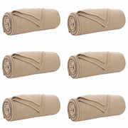 Coperte da Pile 6 pz Cammello 270 x 240 cm Panno