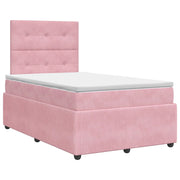 Letto box spring con materasso Rosa 120 x 200 cm Velluto 3454588