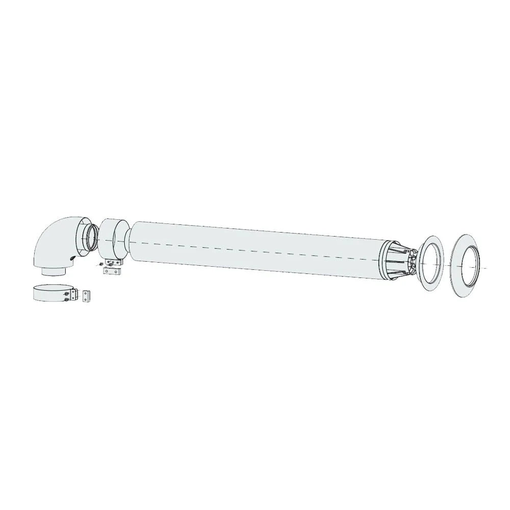 KIT SCARICO COASSAILE CON CURVA PER SCALDINO 60-100 ARISTON 3318000
