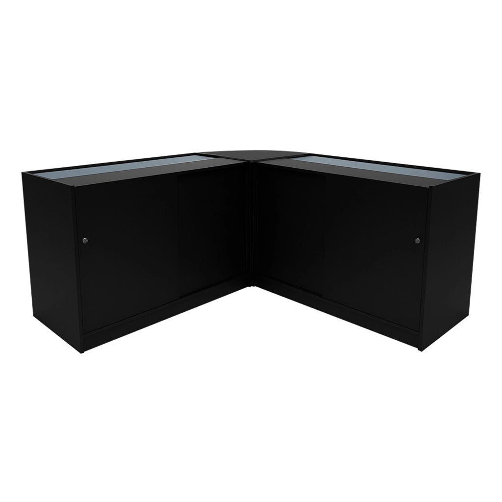 Set Banconi Nero Calliope LED K1200 C1200 LM60 Vetrina con Ante Scorrevoli