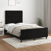 Giroletto senza Materasso-Struttura Letto Nero 120x200 cm Velluto 441638