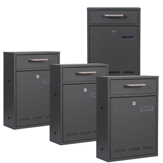 Cassetta delle lettere da terra 2x2 V53 antracite Con supporto e targhetta nome Posta