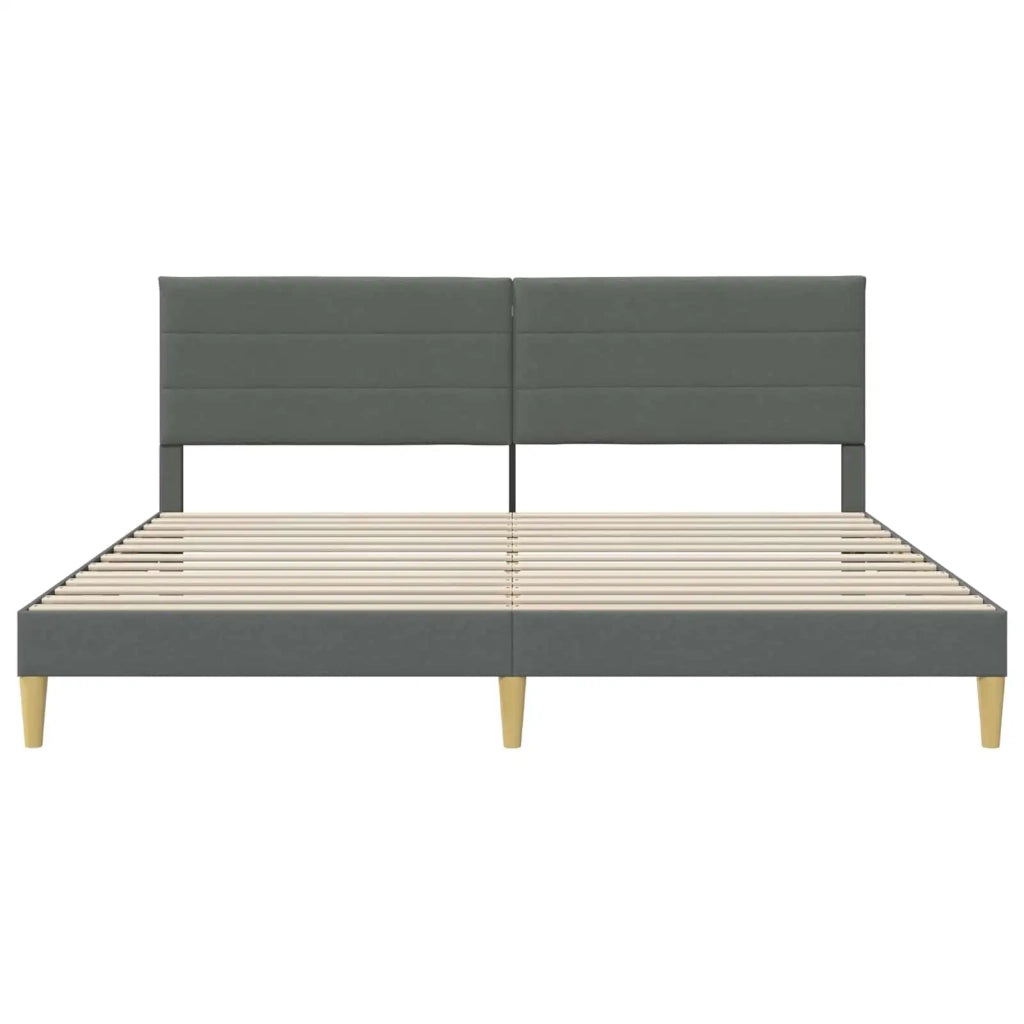Struttura del letto Grigio Scuro 200 x 200 cm Tessuto 42027607