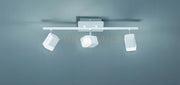 ROUBAIX BARRA 3 SPOTS LED 10,5W 1200lm, 3000K QUADRATI METALLO BIANCO L.48CM