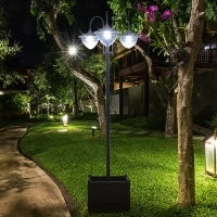 Lampione Luce Solare per Esterno (60x55x189 cm) Accensione/Spegnimento Automatici, con 3 Lampade a Led