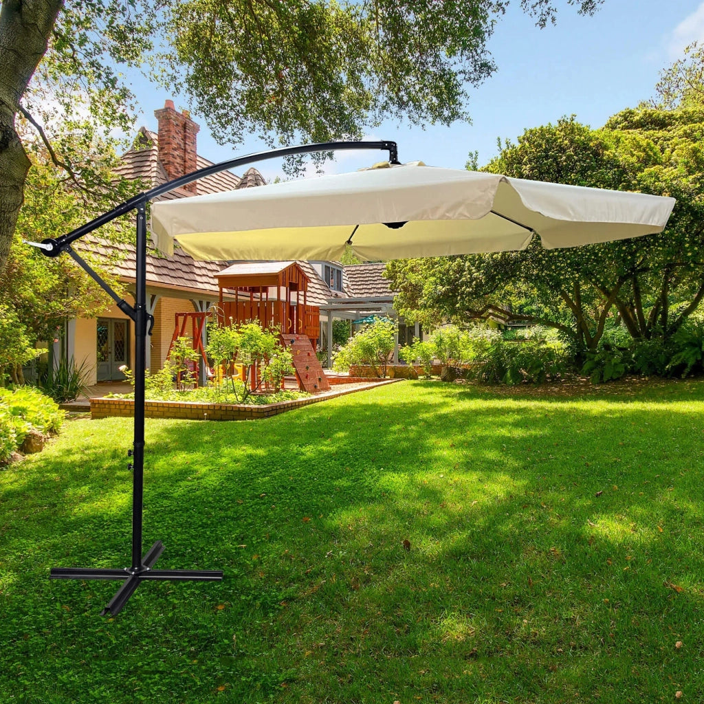 Ombrellone da giardino ASTER con protezione UV in colore beige peso 12,1 kg dimensioni 300x300x45 cm