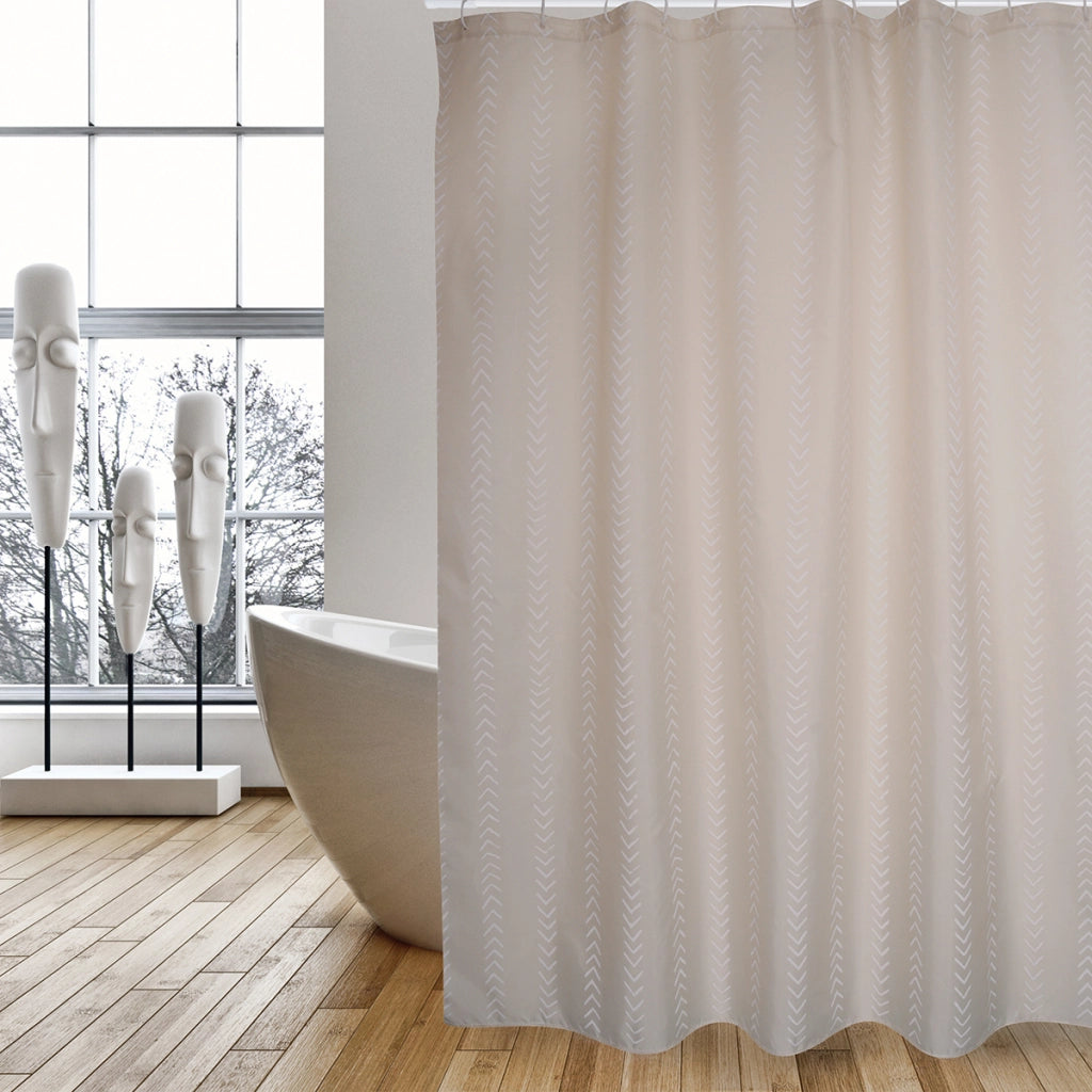 TENDA PER DOCCIA IN TESSUTO POLIESTERE BERBERA- cm 180x200 Beige- SPIRE- pezzi 1