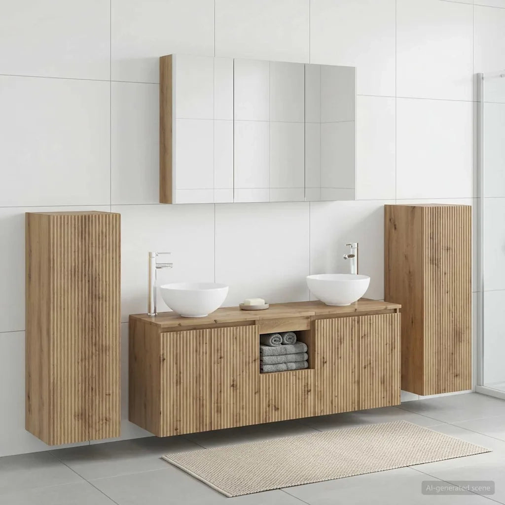 Set di mobili per il bagno 6 pcs Rovere Artigianale 3407158