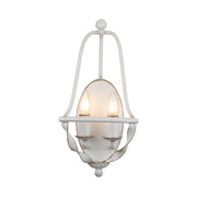 Applique Industrial Nordico Bradbury Acciaio Bianco Antico 2 Luci E14