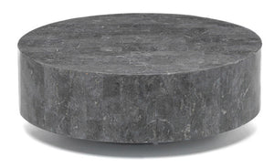 Tavolino da Salotto 85x85xH28 cm in Pietra fossile Round 1 Grigio