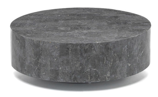 Tavolino da Salotto 85x85xH28 cm in Pietra fossile Round 1 Grigio