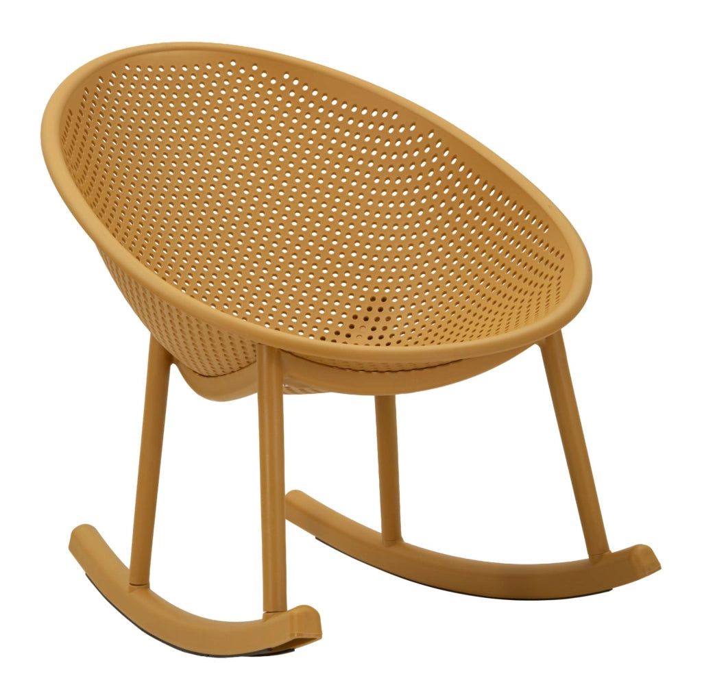 Sedia a Dondolo Ibiza Senape 66x88x80 cm in Polipropilene - Relax Moderno per Spazi Living - Serie 940