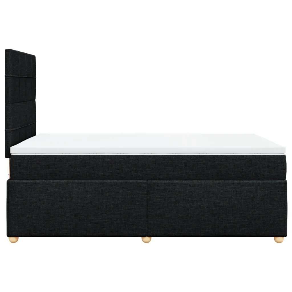 Giroletto a Molle con Materasso Nero 120x200 cm in Tessuto