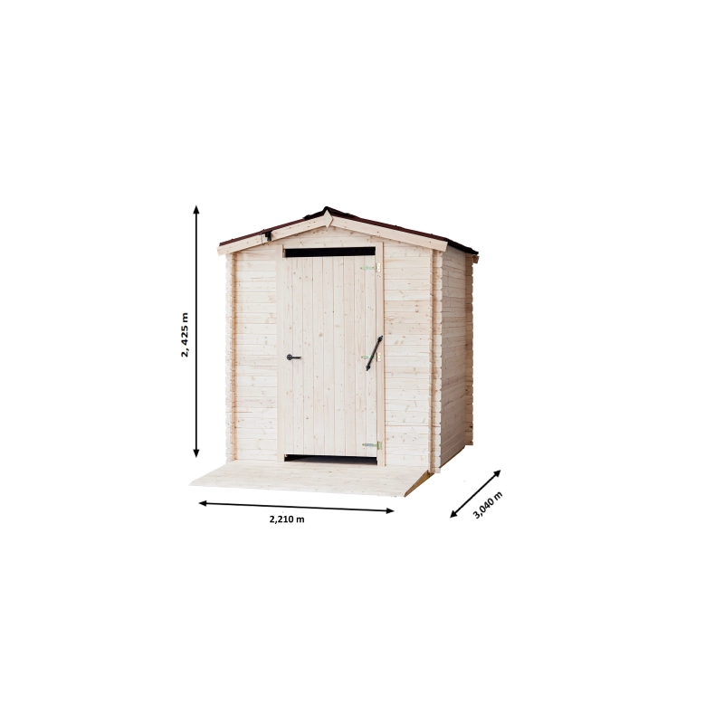 Casetta WC a secco per disabili – 214x210 cm – tavole 20 mm, pavimento e kit PMR inclusi – AL2121.01WC Foresta