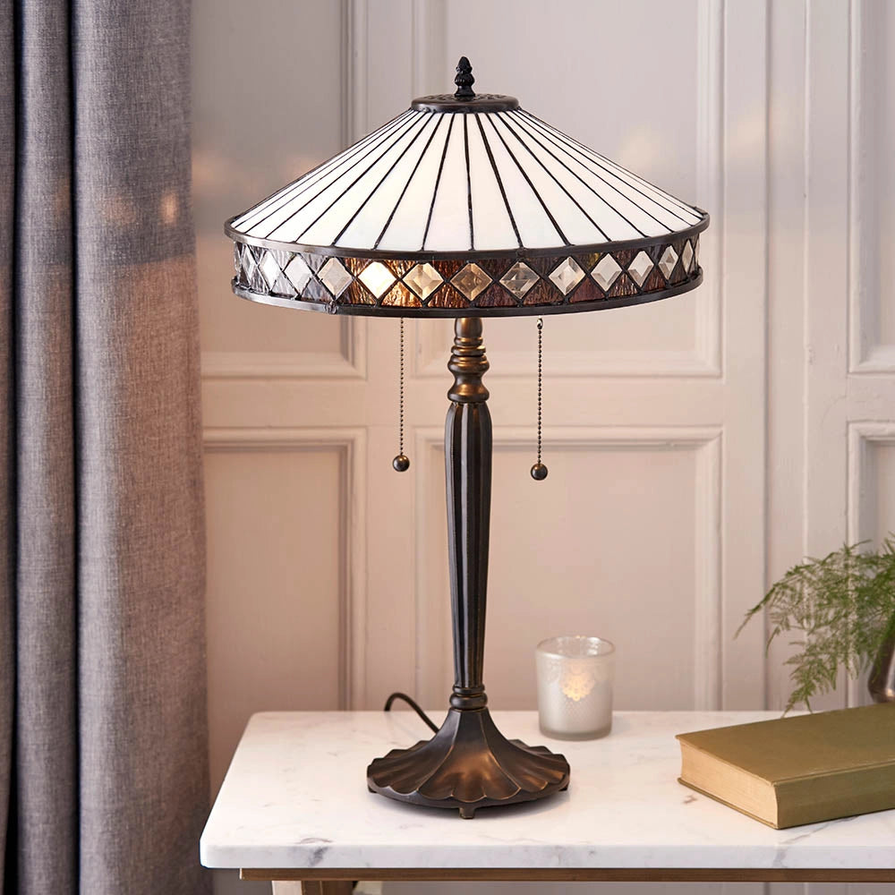 Lampada da tavolo Tiffany FARGO vetro 2xE27 60W multicolore