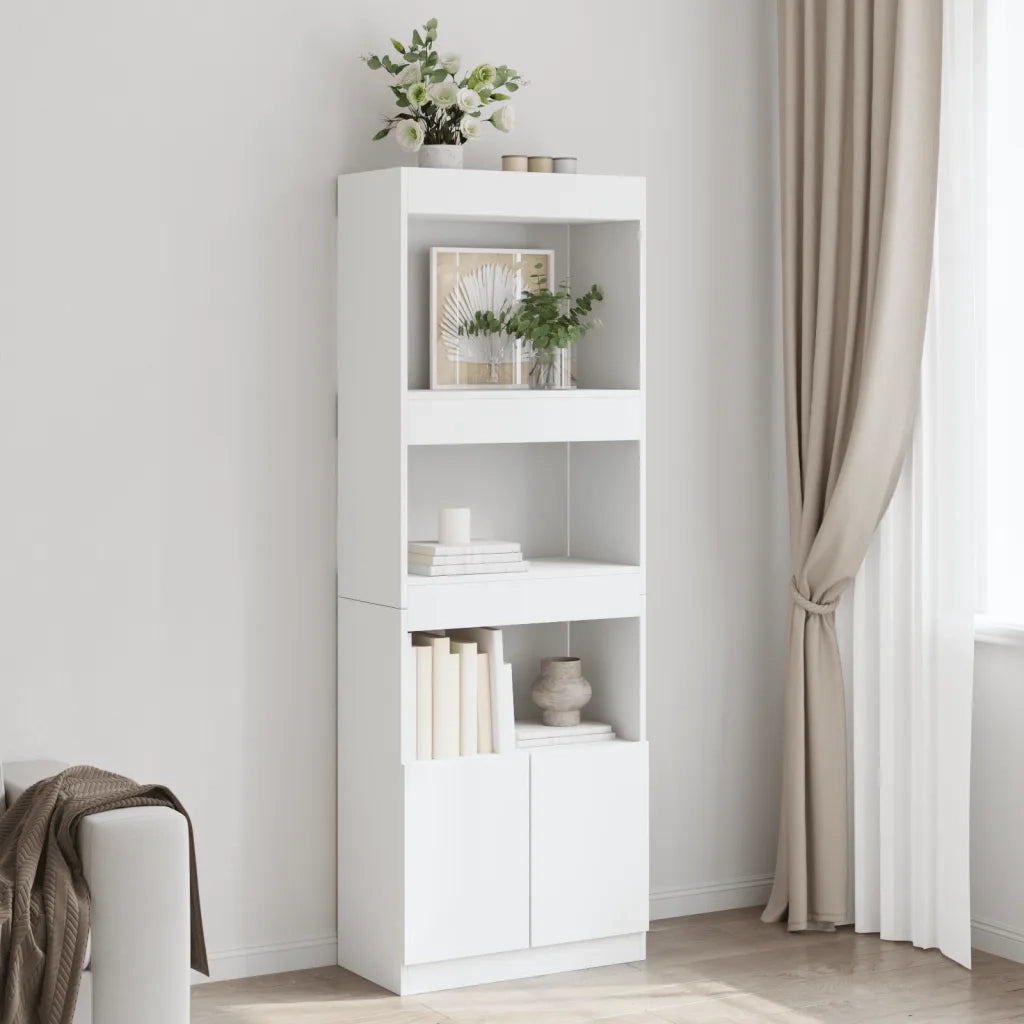 Credenza-Buffet-Armadio da cucina Bianca 63x33x180 cm in Truciolato