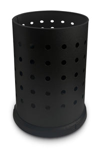Pattumiera Gettacarte Ø24xh34 cm da Interno in Acciaio Verniciato Traforato Nero