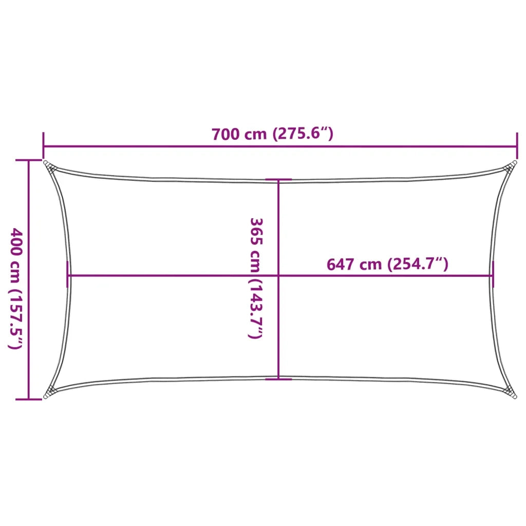 vidaXL Vela Parasole Sabbia 7x4 m 100% Poliestere Oxford