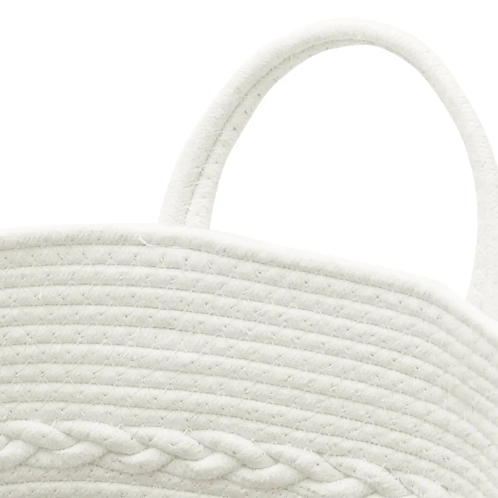 Cestino Portaoggetti Grigio e Bianco ?43x38 cm in Cotone CFW9208164