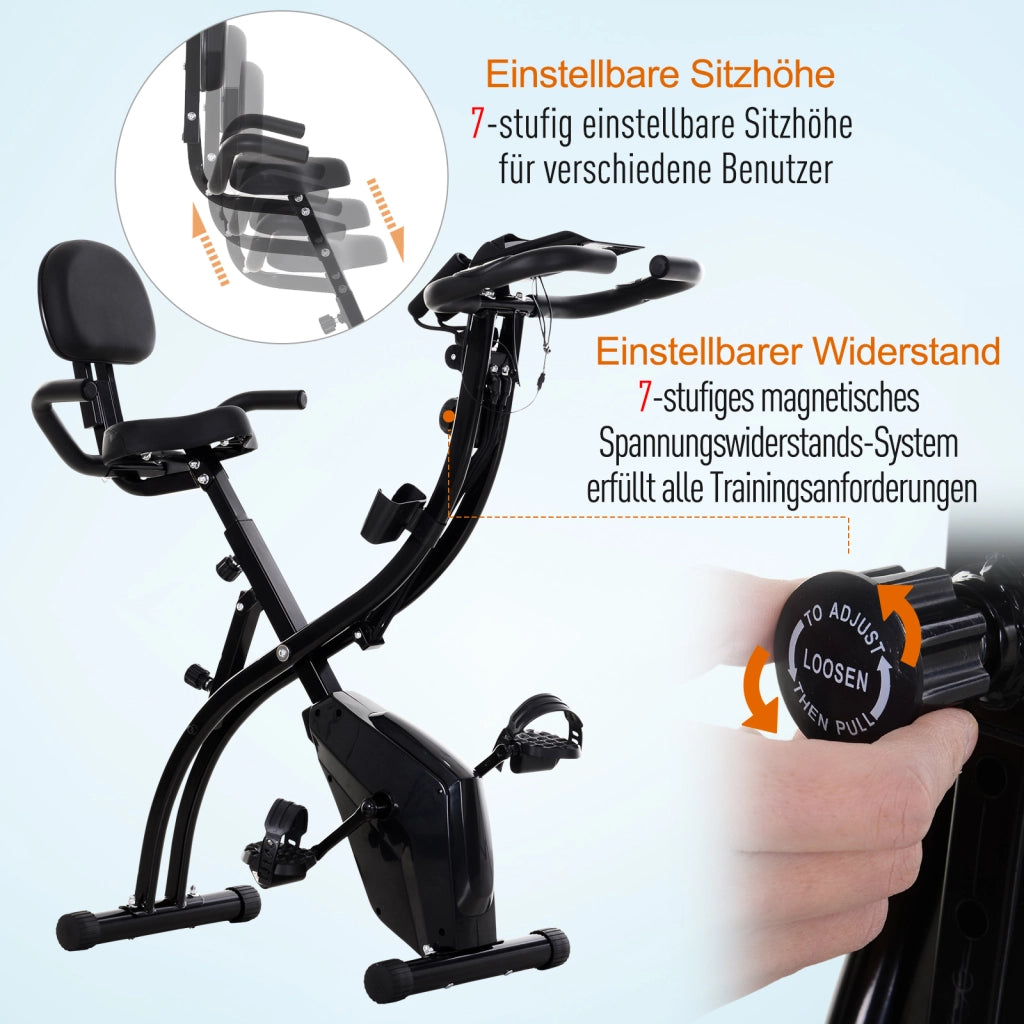 Cyclette 2 in 1 ¨C zephmum ¨C LCD Display, Pulsossimetro, Regolabile, Pieghevole