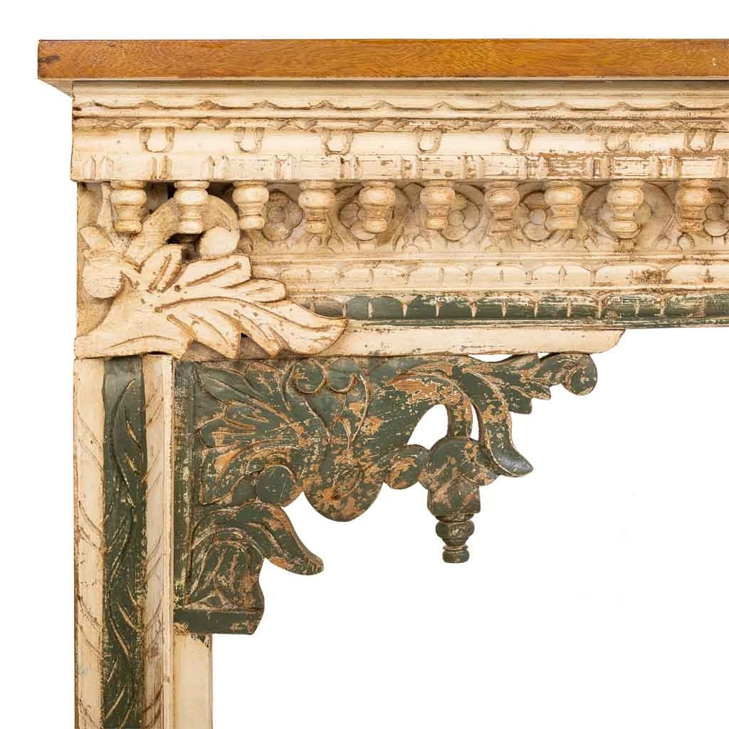 Tavolino da Mobile da ingresso in legno marrone artigianale 160x40x90h cm