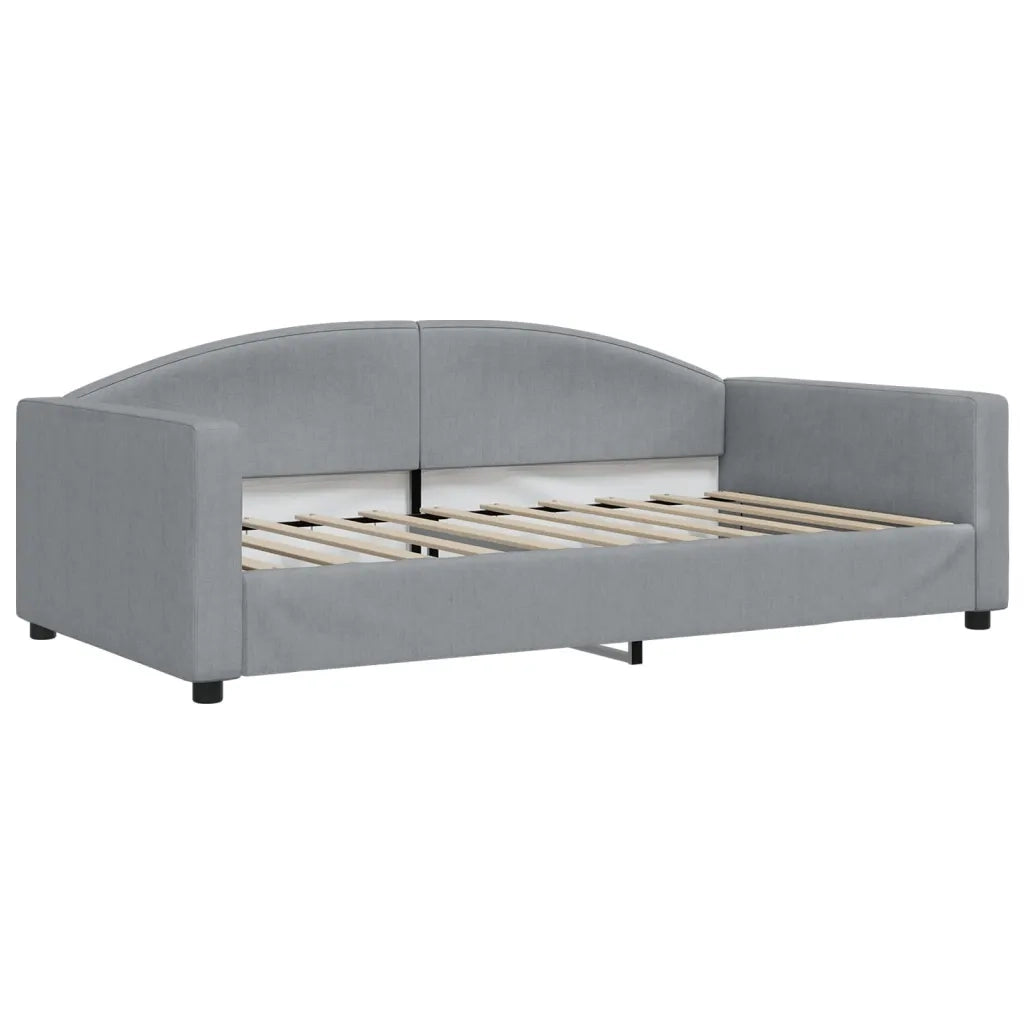 Letto da camera | Letto da Giorno Grigio Chiaro 100x190 cm in Tessuto
