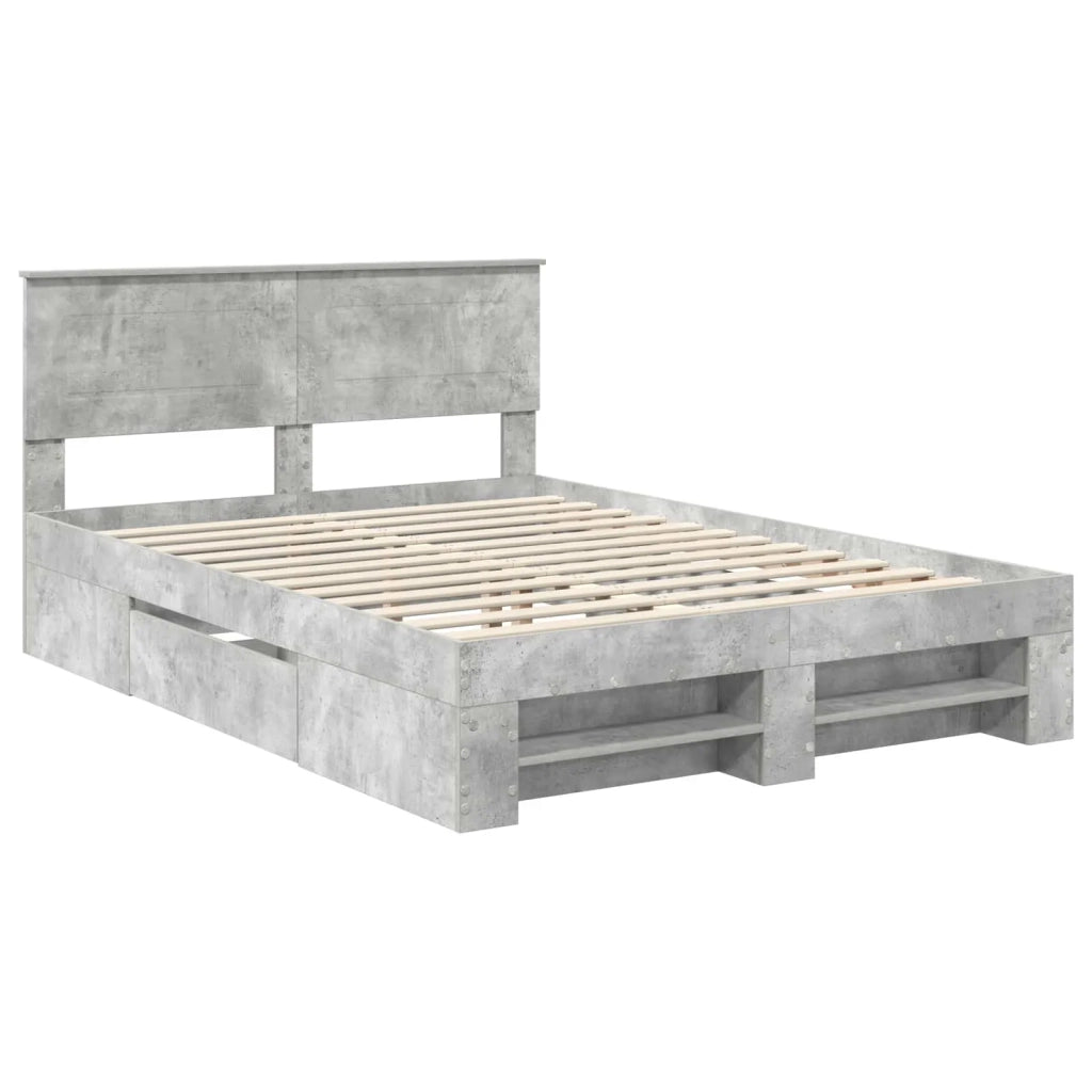 Struttura del letto con testiera Grigio cemento 140 x 200 cm 3408763