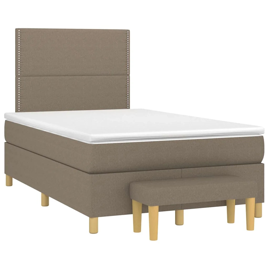 Giroletto a Molle con Materasso Tortora 120x190 cm in Tessuto