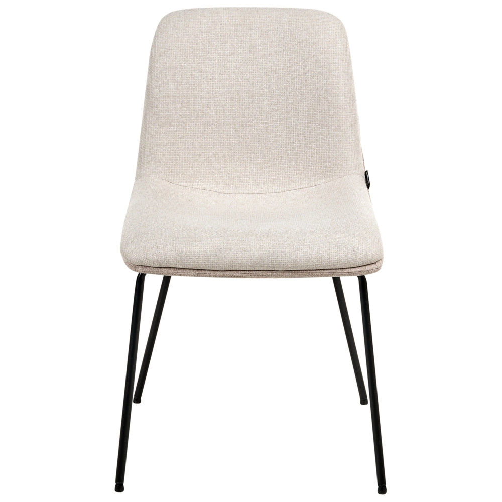 Set di 2 sedie da pranzo senza braccioli Tappezzeria Beige stile scandinavo