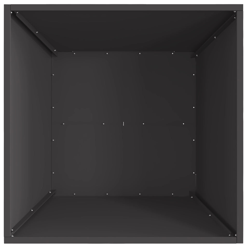 Braciere Quadrato Nero 60x60x30 cm Acciaio