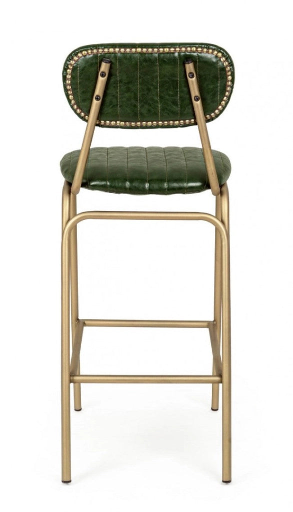 Sgabello Bar Addy Verde Scuro Imbottito in Similpelle