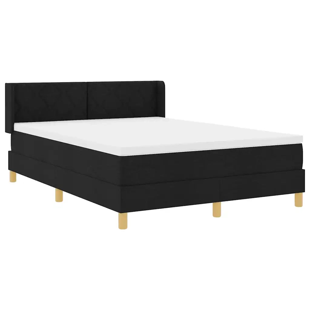 Letto a molle con materasso Nero 200 x 140 cm Poliestere 3341358