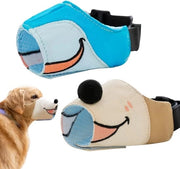 Due pezzi di maschera per cani in tessuto morbido, adattabile e regolabile, misura M, accessori di addestramento per cani, strumenti per la sicurezza dei pet indoor e outdoor, articoli per cani comodi e pratici.