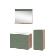 Vicco Set di mobili da bagno Goldkraft rovere/verde 4 pezzi con unità midi