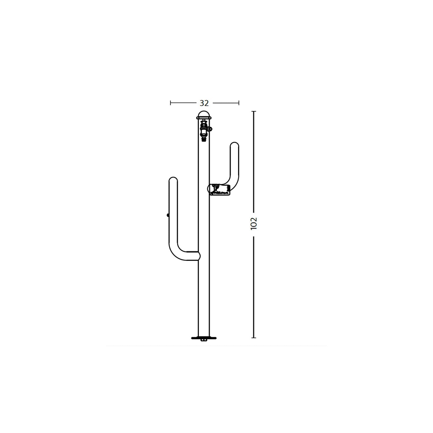 Fontana a Colonna Rubinetto Doppio in Ottone e Porta Tubo Arizona Belfer 42/ARZ Verde