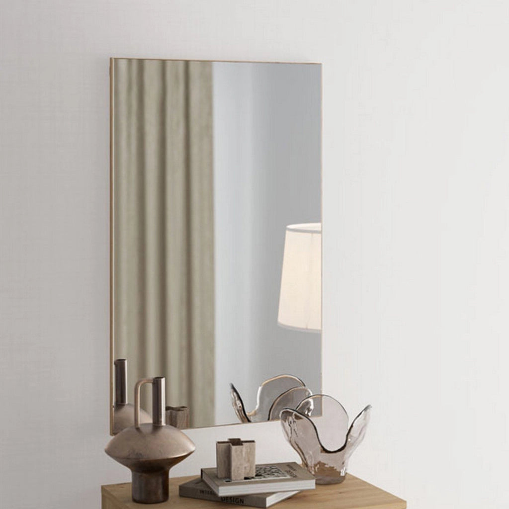 Cogne, Specchio kit Fissaggio a Muro Incluso, 51x83h cm Marrone