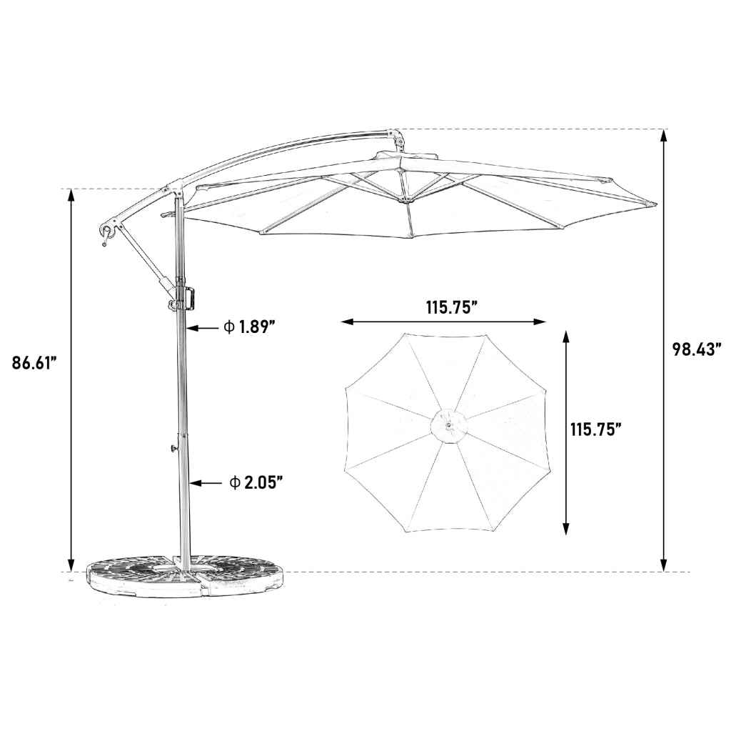 Ombrellone Rettangolare da Giardino Doppio ¨C MINIMAL ¨C Verde Scuro, Manovella, 4,5m