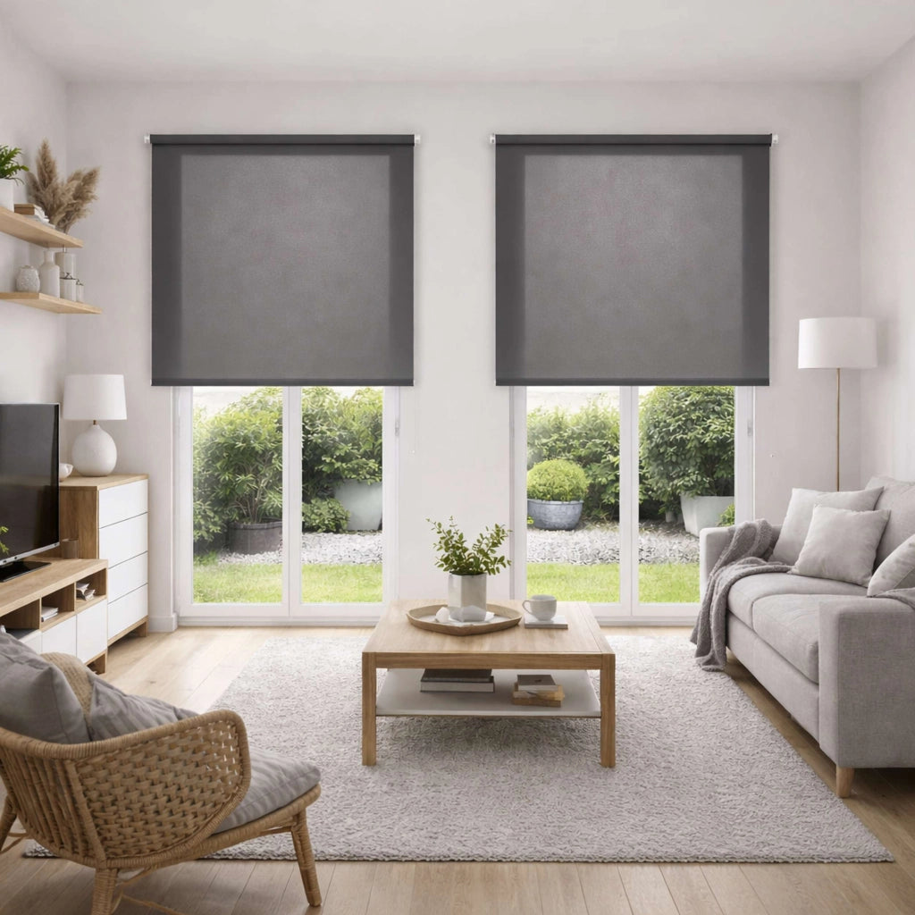 Tenda a Rullo Filtrante per finestre e porte Grigio 80x250 cm
