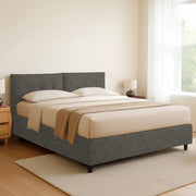 Leeds, Letto Piazza e Mezza Sfoderabile Made in Italy, Grigio Tortora