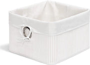 Cassa di archiviazione con tessuto di bambù - Accessori decorativi e giocattoli per in cassetti - HBD: ca. 20x31x31 cm - bianco