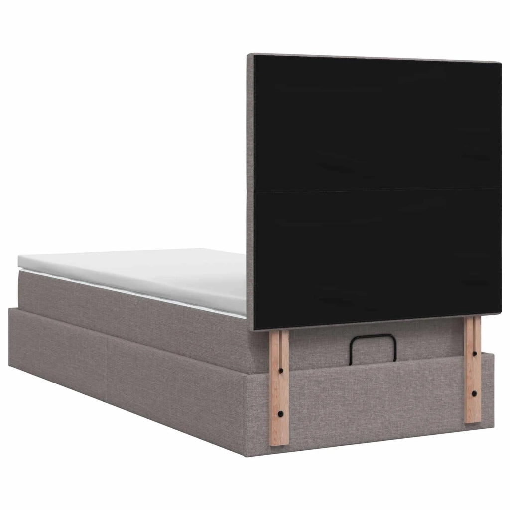 Letto ottomano con materasso Tortora 100 x 200 cm Tessuto 3457470