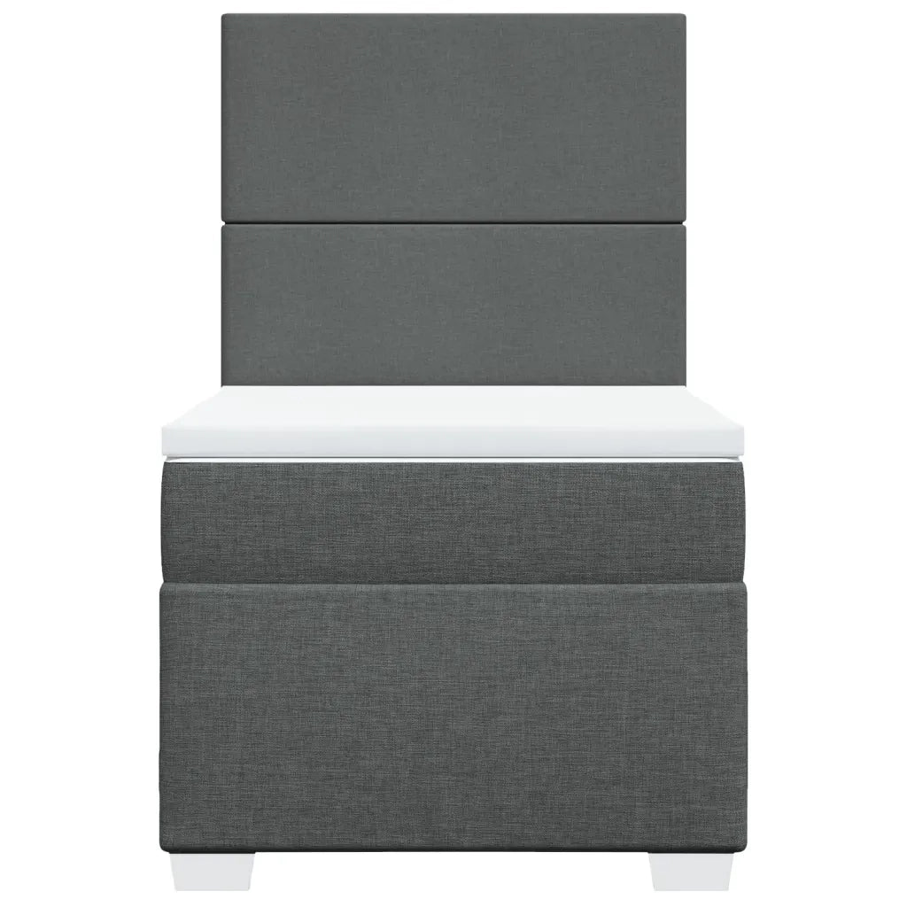 Giroletto a Molle con Materasso Grigio Scuro 90x200 cm Tessuto