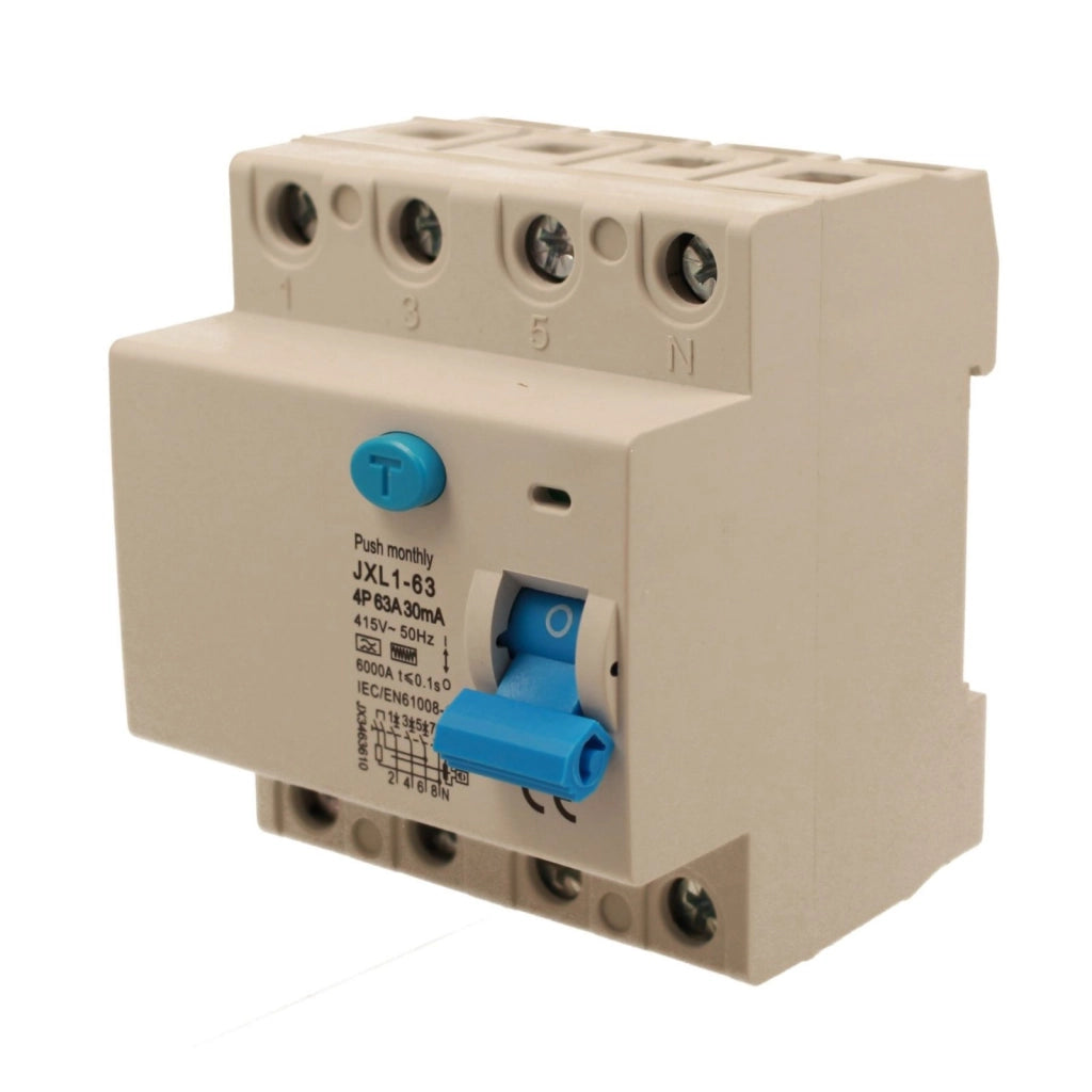 RCCB Interruttore Differenziale Puro Tipo F 3P+N 4M 6000A 30mA 63A AC 400V IP20 IEC61008-1