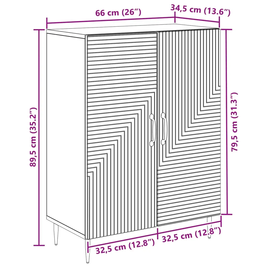 Credenza Nero 66 x 34,5 x 89,5 cm Legno ingegnerizzato 894816