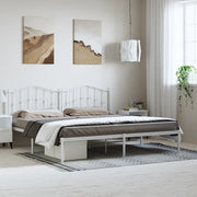 Giroletto con Testiera-Struttura Letto con testiera Metallo Bianco 193x203 cm 579851